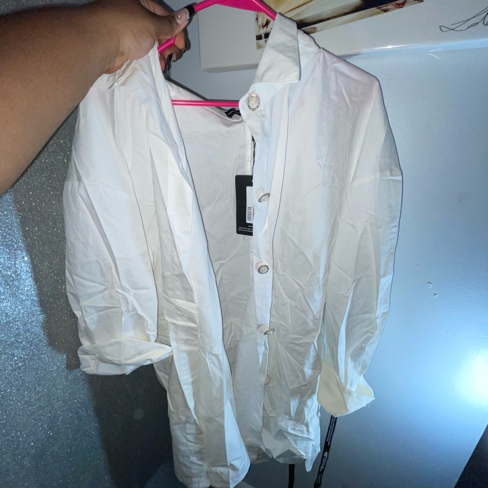 White button down dress